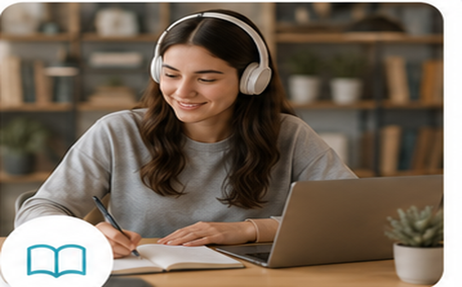 Estudiante realizando formación online
