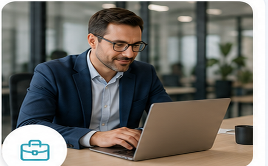 Trabajador usando formación online corporativa